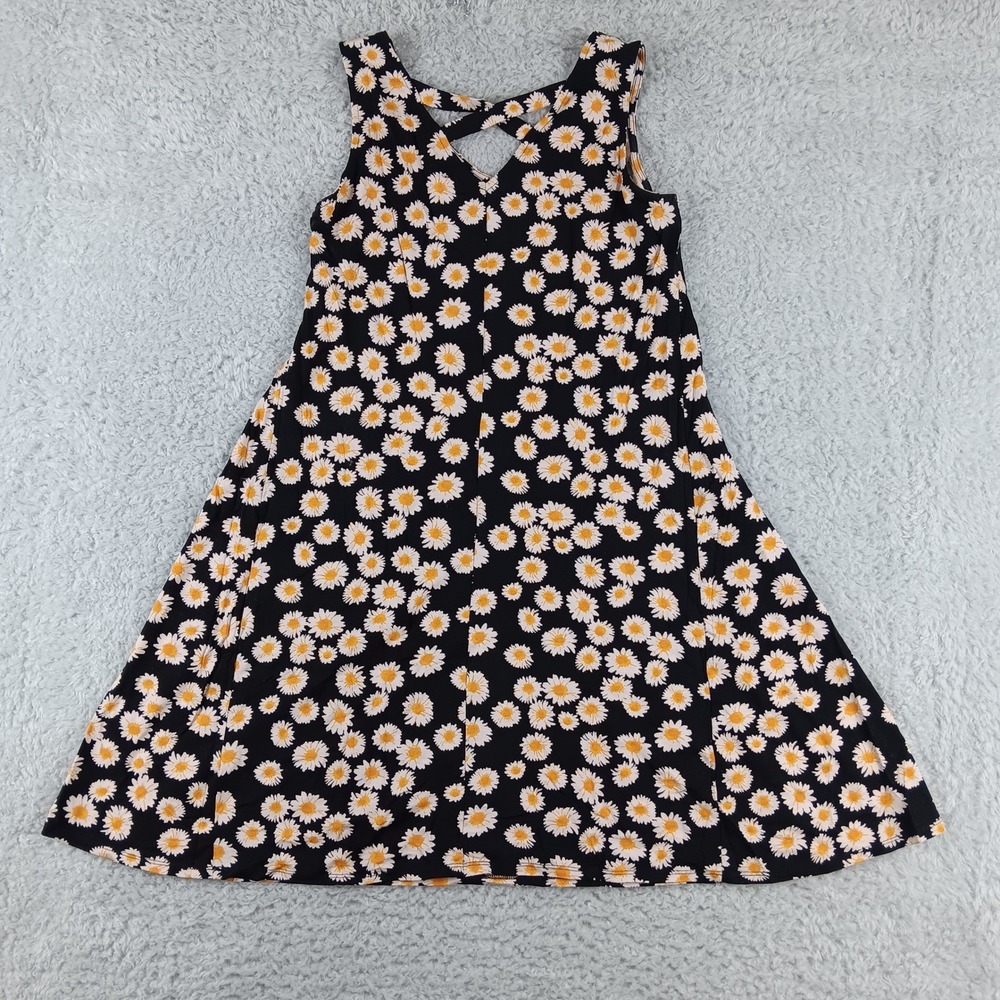 Harper 241 Womens Daisy Floral‎ Print Swing Dress Black KD143 Size M Sleeveless